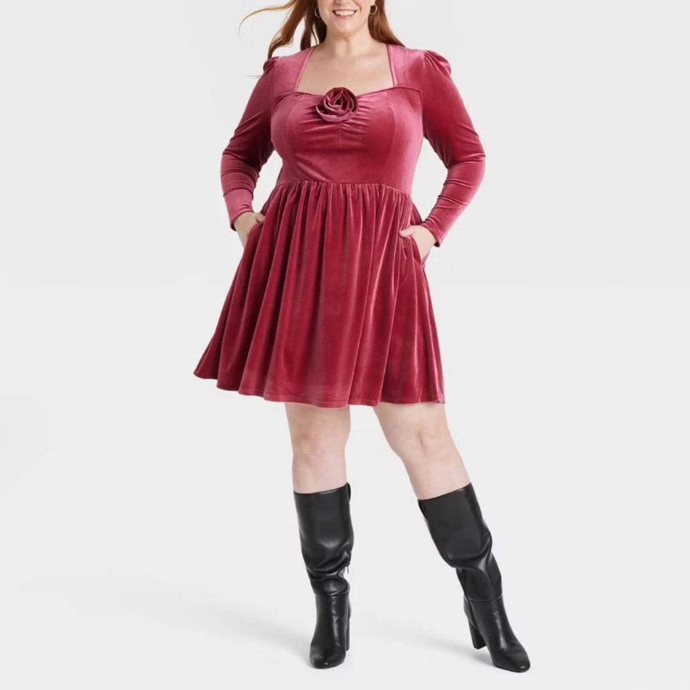 Ava & Viv | size 3X | velvet cherry dress
